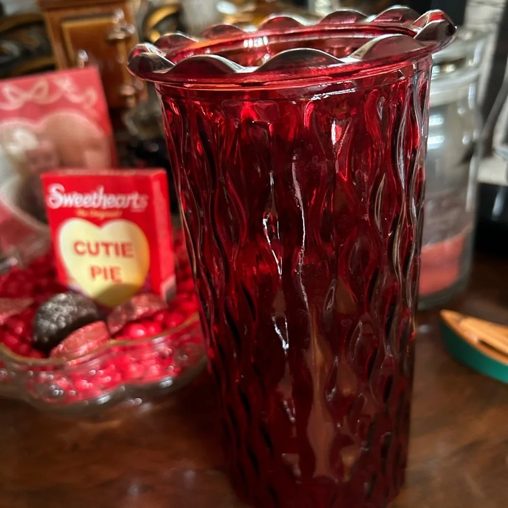 Red Glass Vase